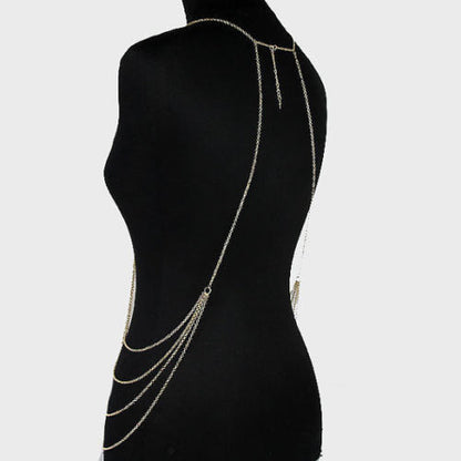 Women's Gold Pearl Body Chain Necklace – Electroplated Alloy Jewellery