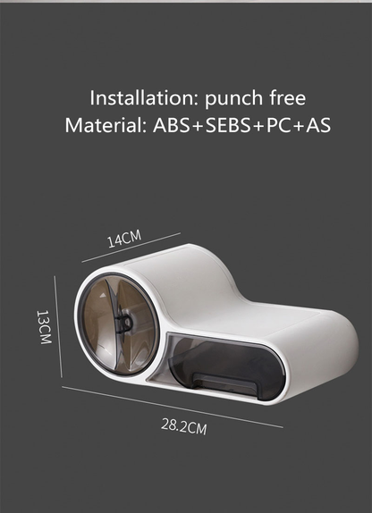 No-Drill Toilet Roll Holder | Waterproof Plastic Bathroom Tissue Holder