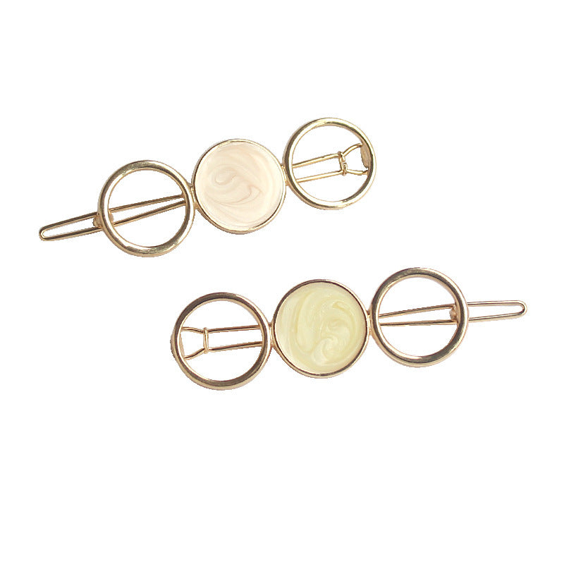 Geometric Opal Crystal Hairpin – Korean Style Silver-Plated | 4 Colours