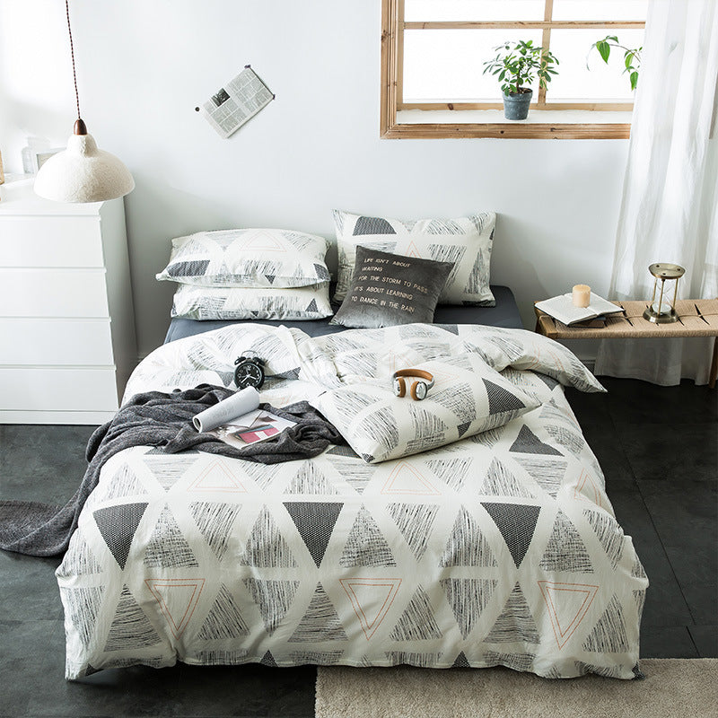 Geometric Quilted Cotton Bedding Set 4 Piece | 15 Designs