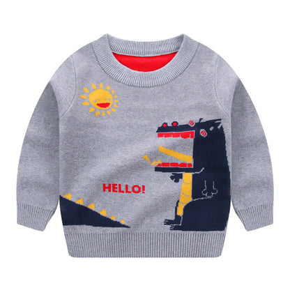 Boys' Double-Layer Cotton Sweatshirt | Warm Kids Top 90–140cm
