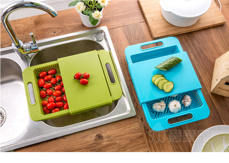 Multifunction Chopping Board with Drain Basket | Kitchen Prep Board