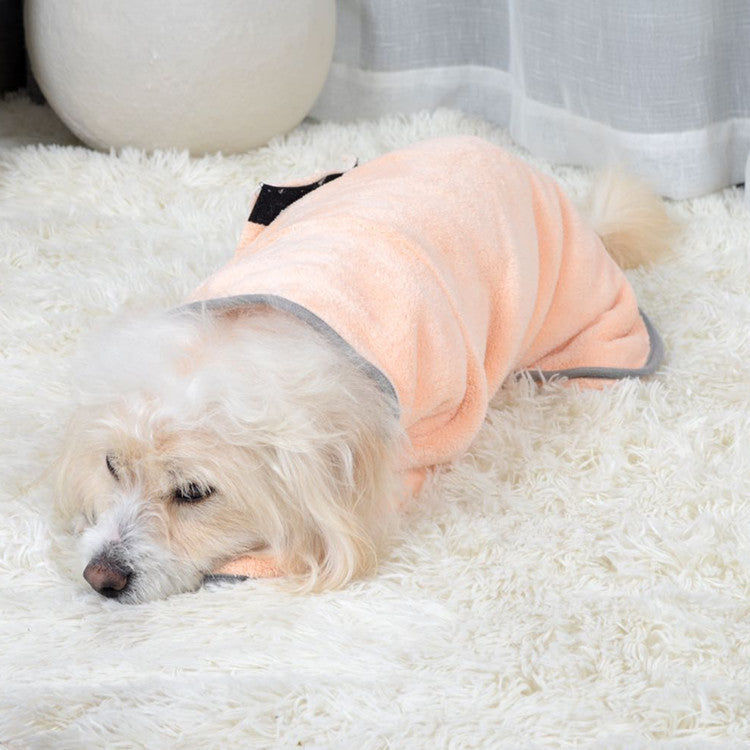 Microfibre Dog Bathrobe & Drying Towel | Quick-Dry Absorbent Coat XS–M