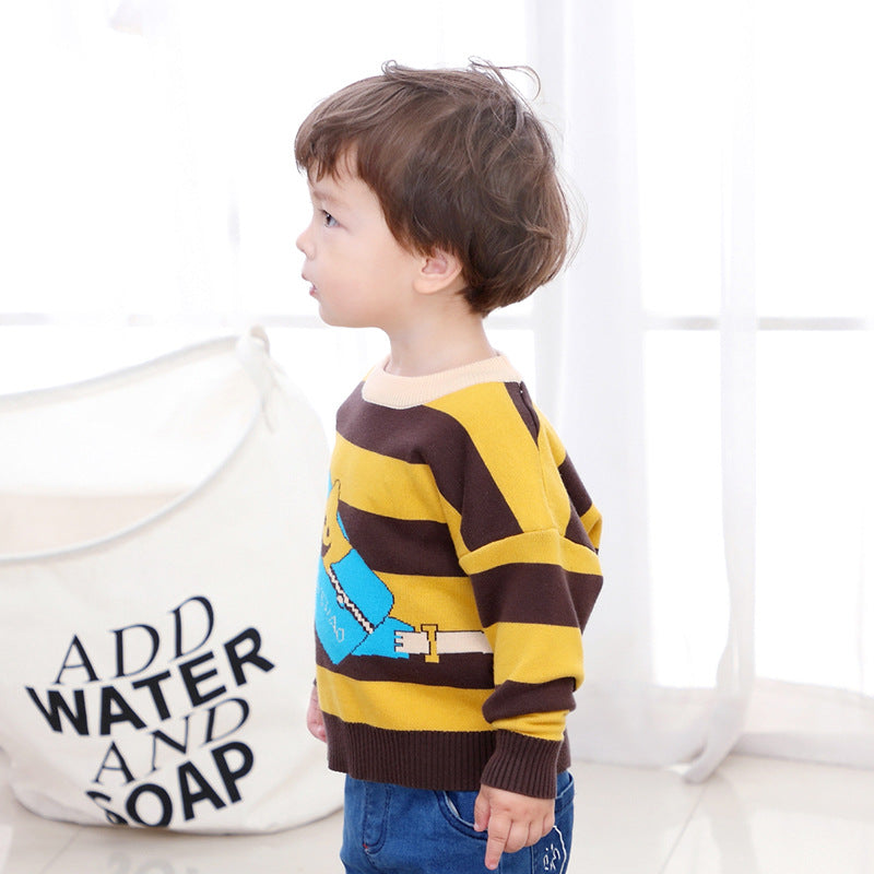 Children's Striped Fine Knit Sweater | Soft Kids Top 90–130cm