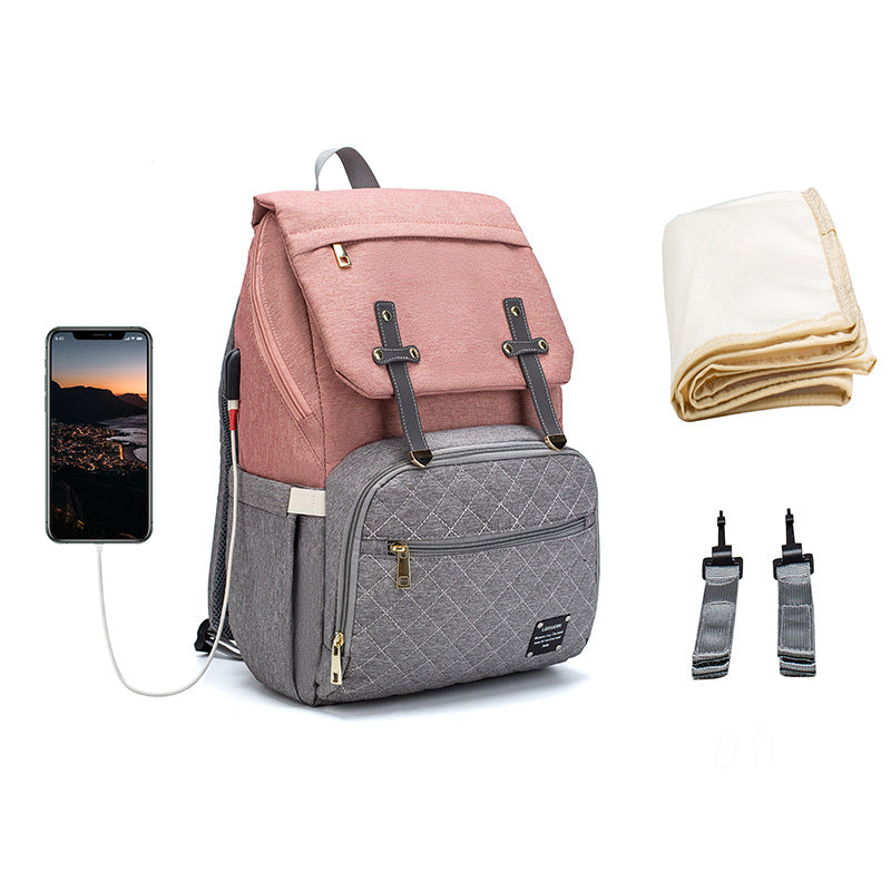 Large Capacity Mummy Nappy Bag – Oxford Cloth, 4-Way Carry
