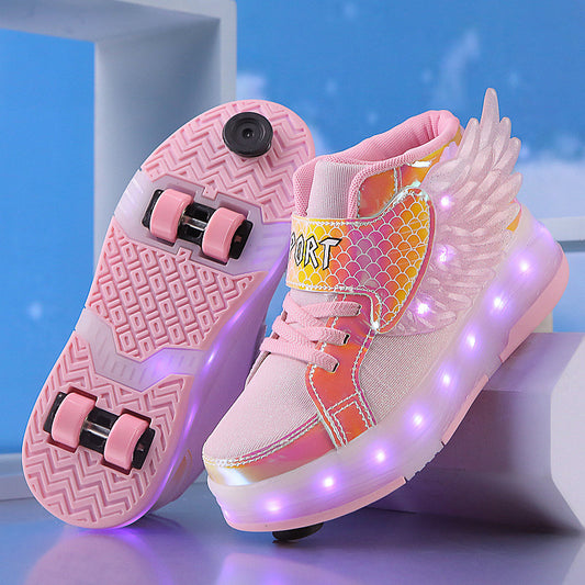 Children's LED Roller Skate Shoes with Retractable Wheels