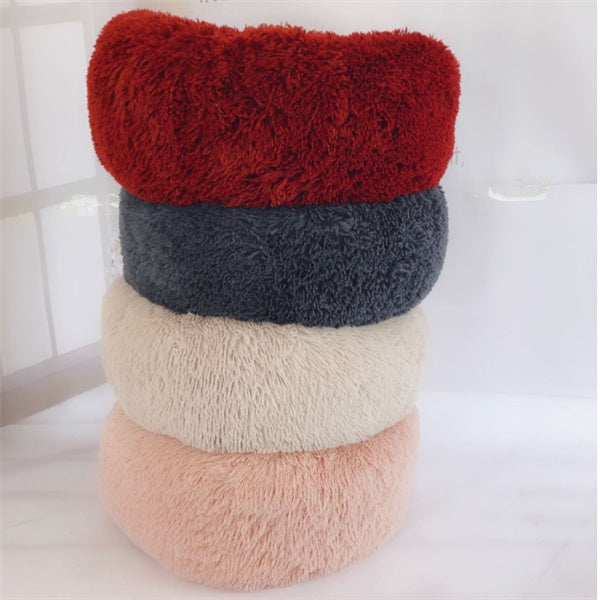 Round Plush Pet Bed | Anti-Slip | Machine Washable | 8 Sizes