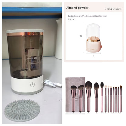 Electric Makeup Brush Cleaner — USB Rechargeable Automatic Brush Spinner & Dryer