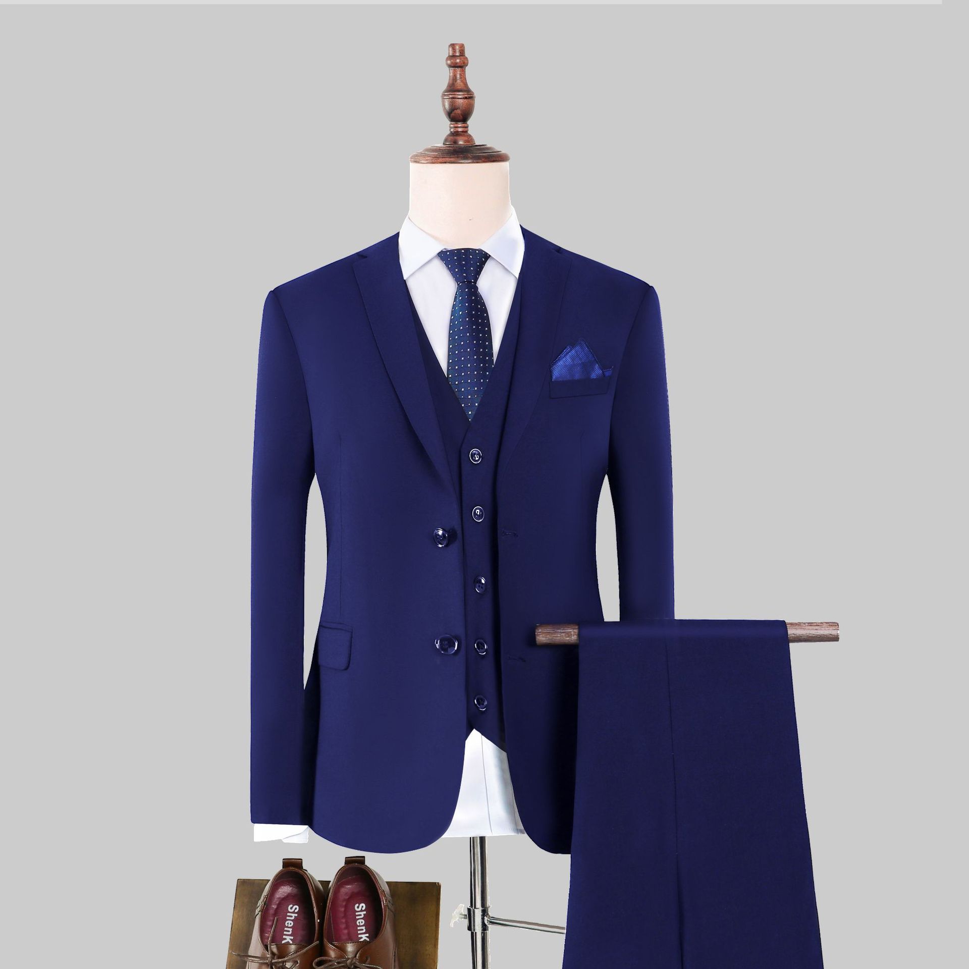 Men's 3-Piece Slim Fit Blazer Suit Set | Coat, Shirt & Trousers – S to 6XL