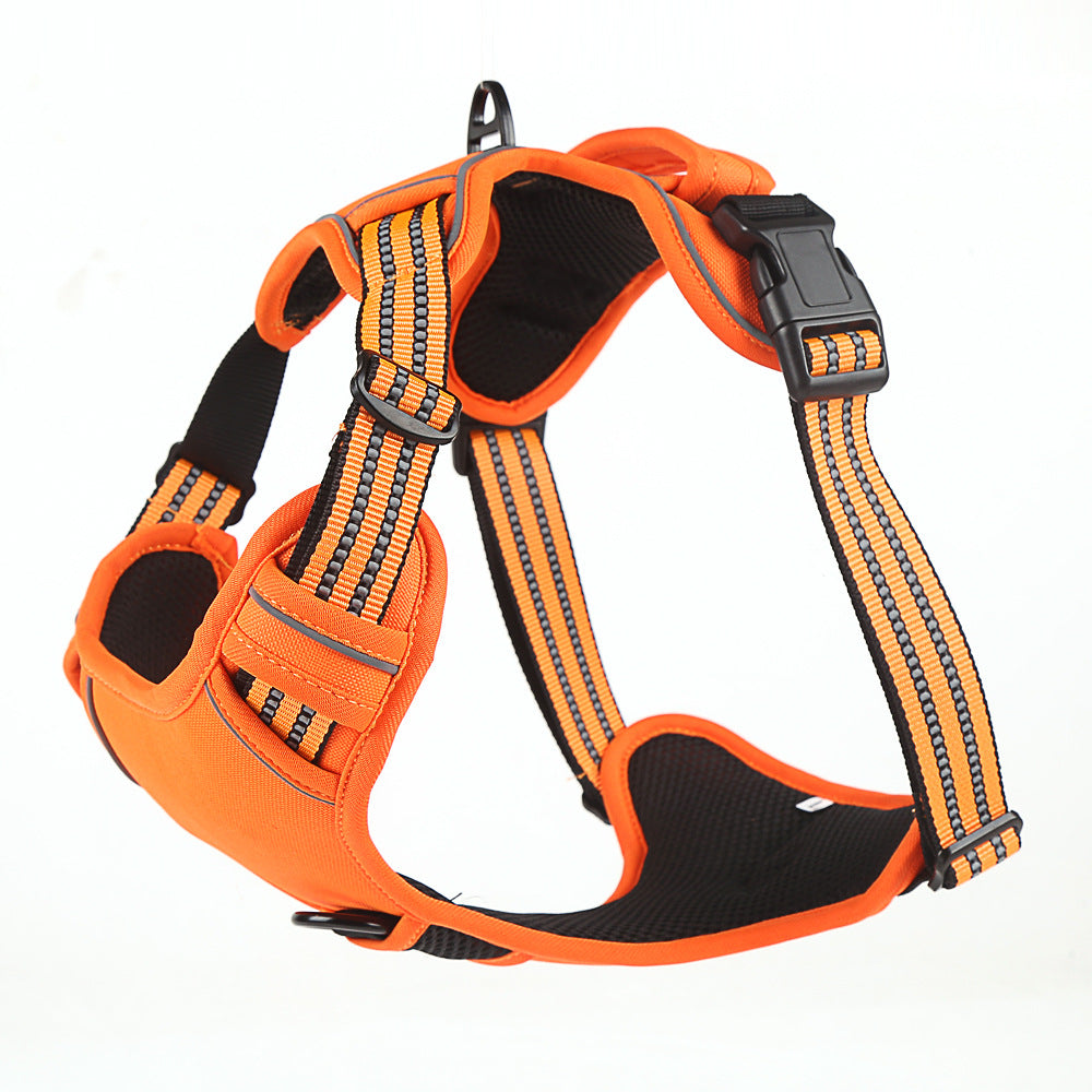 No-Pull Dog Harness – Breathable Reflective Vest | Sizes S–XL | Black, Orange & Red