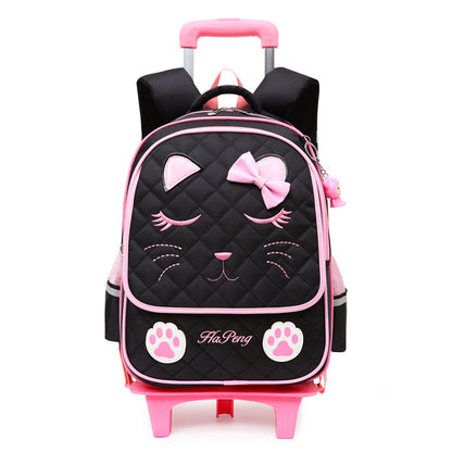 Kids' 3-Wheel Trolley School Bag – Detachable Wheeled Backpack, 20–35L