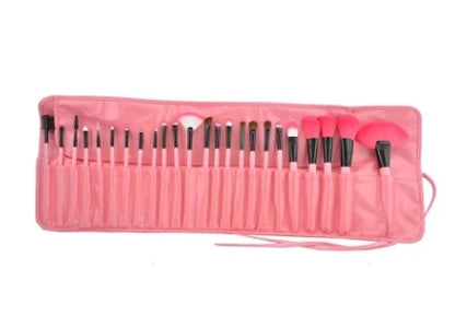 24-Piece Makeup Brush Set with PU Leather Carry Bag