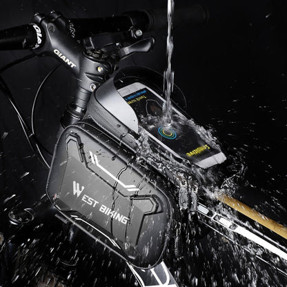 Waterproof Bike Front Handlebar Bag – Hard Shell Touch Screen Phone Holder
