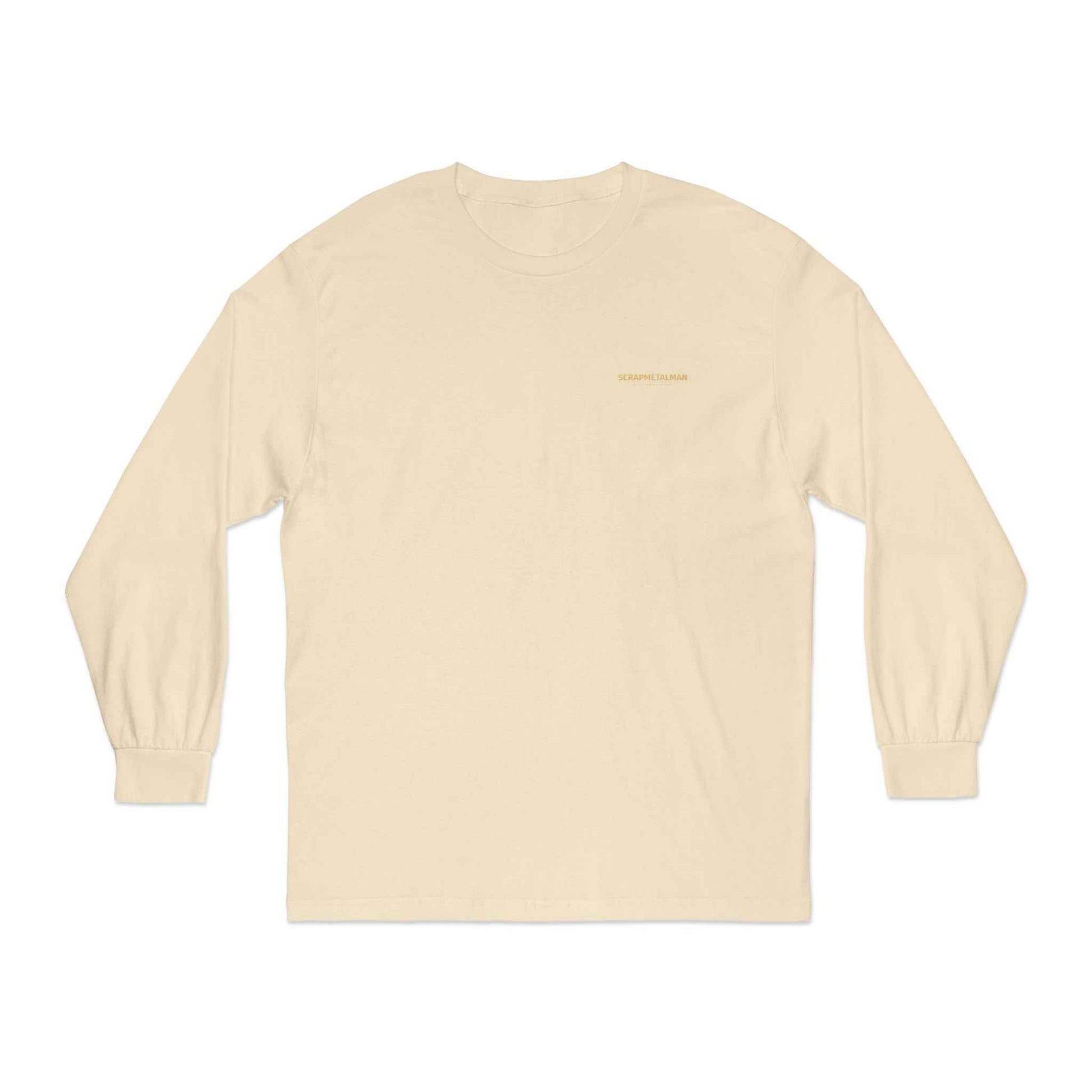 'Good Vibes Only' Long Sleeve Tee – Minimalist White & Gold Unisex Top