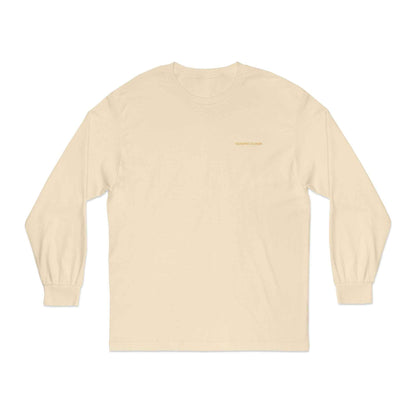 'Good Vibes Only' Long Sleeve Tee – Minimalist White & Gold Unisex Top