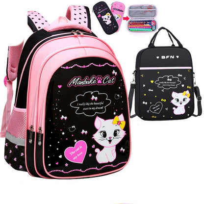 Kids Cat Print School Backpack | Small & Large with Bundle Options