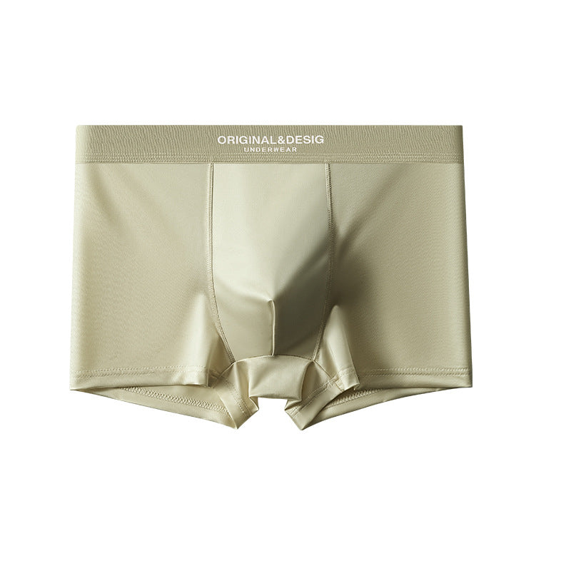 Men's Satin Nylon Boxer Briefs – Breathable Mid-Waist 5 Colours