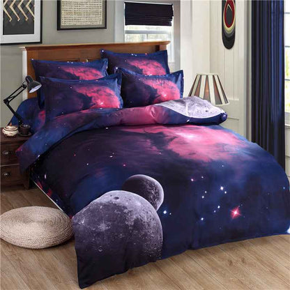 Starry Sky Print Bedding Set – Cotton Blend 3-Piece Duvet Cover Set