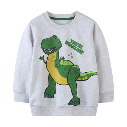 Boys 100% Cotton Dinosaur Print Long Sleeve Sweatshirt
