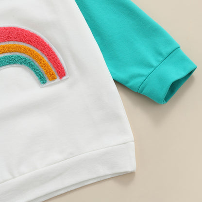 Children's Rainbow Contrast Panel Long Sleeve T-Shirt – Class A