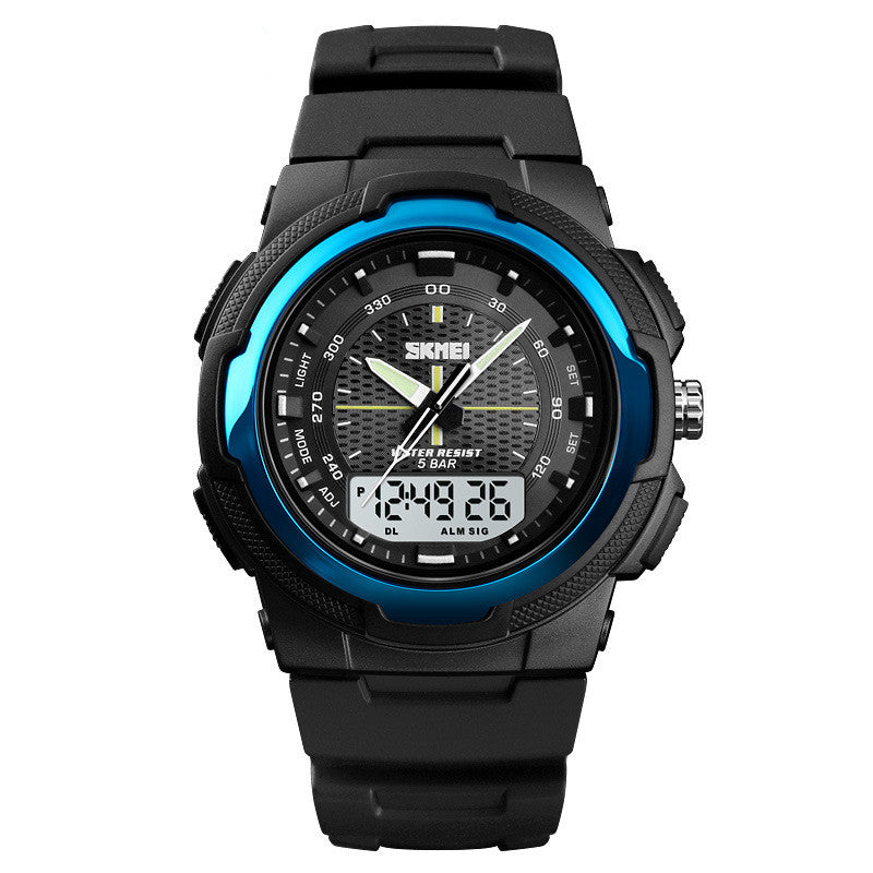Men's Dual Display Sport Watch – 50M Waterproof, Japanese Movement
