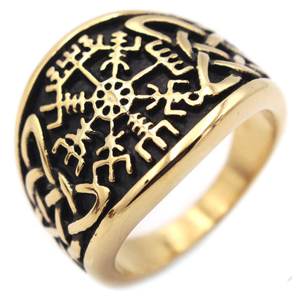 Men's Copper Viking Totem Ring – Norse Mythology Electroplated Band