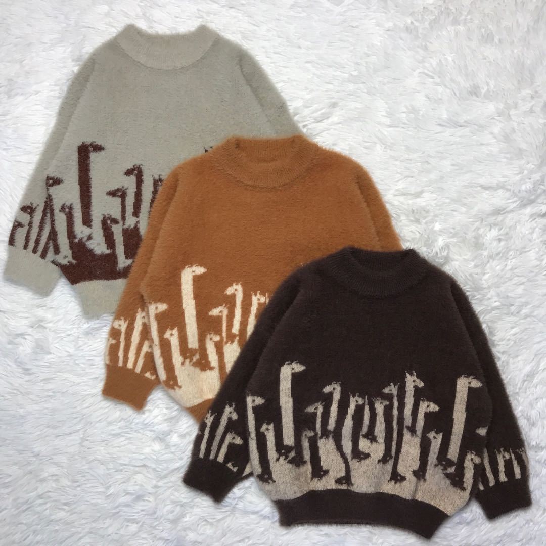 Boys Cartoon Print Soft Brushed Pullover Sweater | Kids Knitwear