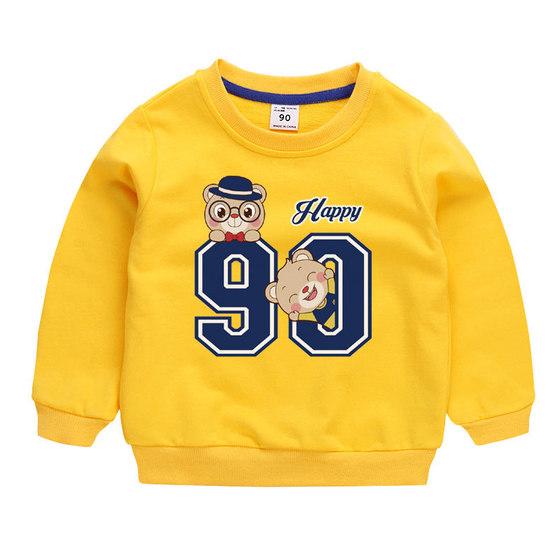 Children's Cartoon Cotton Pullover Sweatshirt | Boys Long Sleeve Top