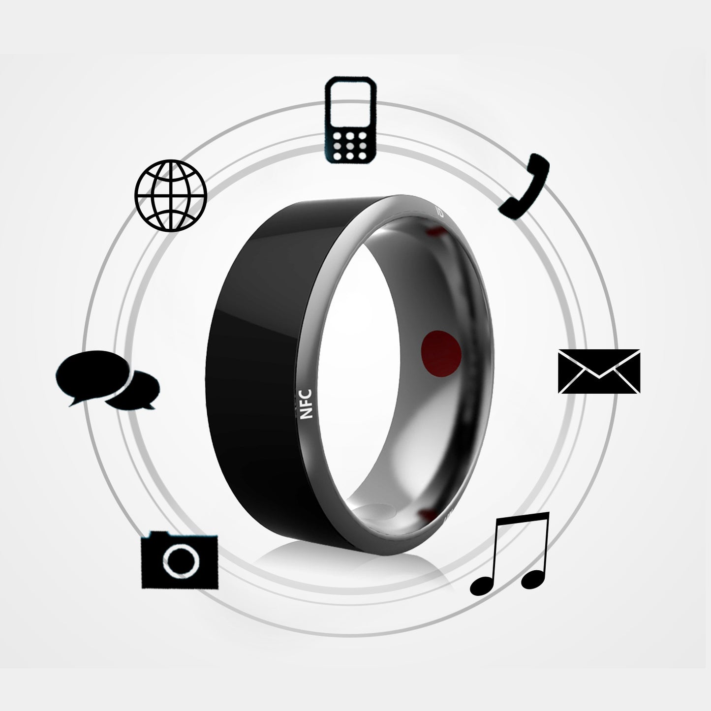 NFC Smart Ring | Multifunctional Wearable Tech | Sizes 7–12 | Black & White