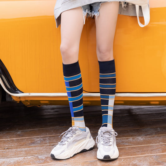 Japanese AB Asymmetric Long-Tube Socks – Cartoon Jacquard 10 Colours
