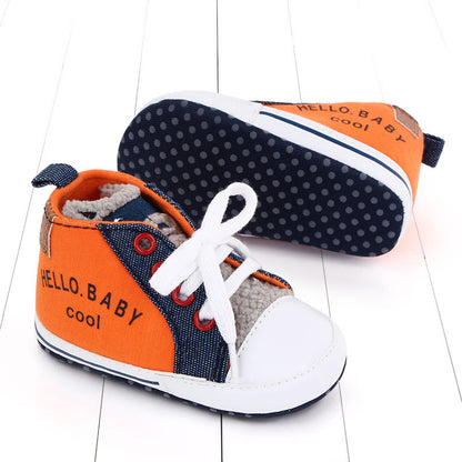 Unisex Baby Canvas Shoes - Letter Print Breathable Non-Slip Infant Walkers