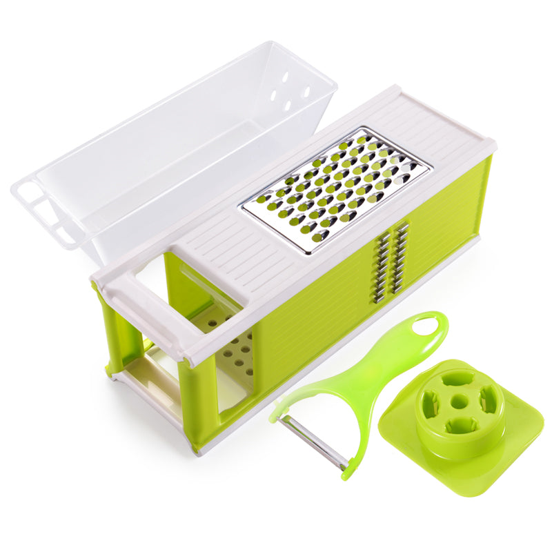 4-in-1 Mandoline Vegetable Shredder with Drain Box | Kitchen Prep Tool