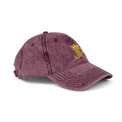 Vintage Embroidered Crown Monogram Cap | Washed Cotton Twill