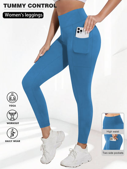 Women's High-Waist Yoga Leggings | Side Pockets | 11 Colours | S-2XL