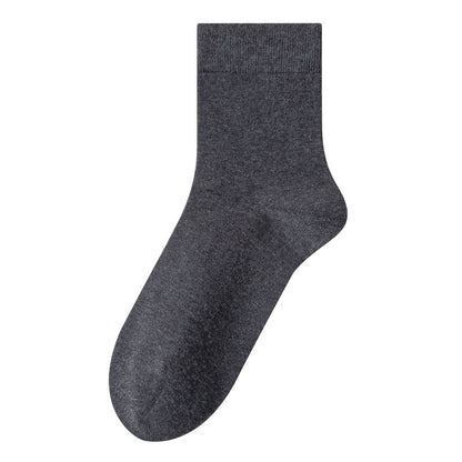 Men's 100% Cotton Mid-Calf Socks – Non-Slip Antibacterial Odour-Resistant 27 Colours