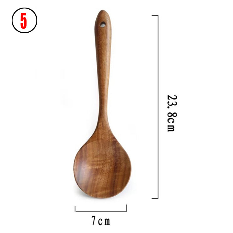 Natural Wood Kitchen Utensil Set