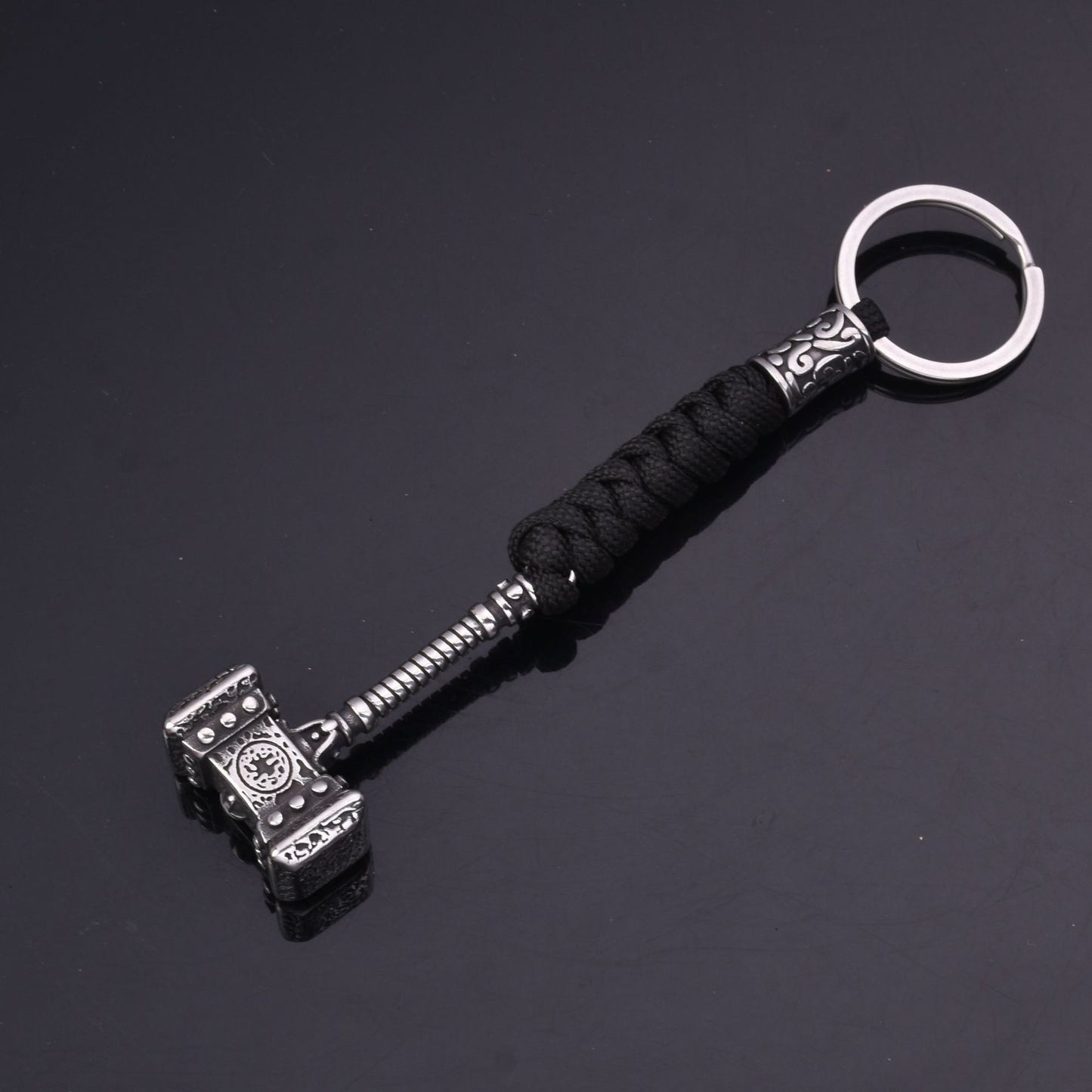 Handmade Woven Paracord Keychain | Steel Hammer Buckle | 7 Colours