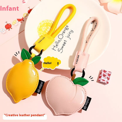 Cute Fruit Leather Keyring | Peach, Lemon & Cherry