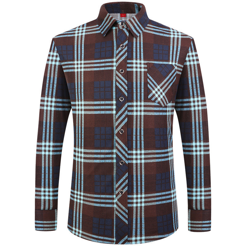 Men's Plaid Long Sleeve Shirt | Slim Fit Business Casual