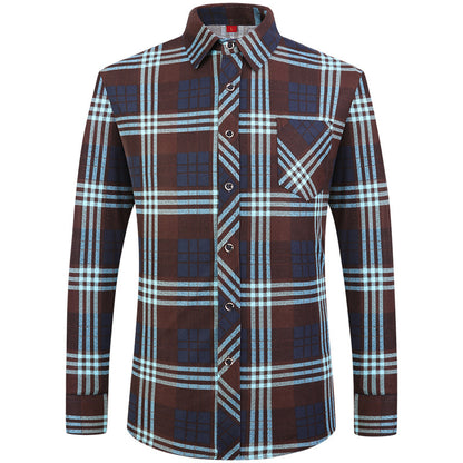 Men's Plaid Long Sleeve Shirt | Slim Fit Business Casual