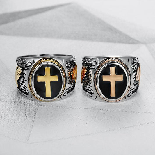 Men's Titanium Steel Geometric Epoxy Ring – European Style Band