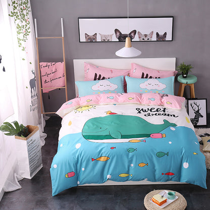 Cartoon Print Cotton Bedding Set 4 Piece | 32 Designs