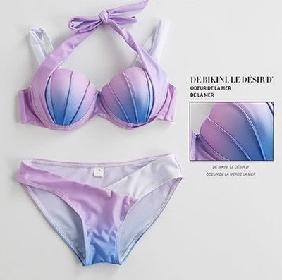 Women's Shell Print Bikini Set | Padded & High-Stretch Swimwear