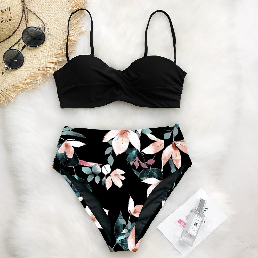 Women's Tropical Print Bikini Set – 4 Styles, Padded
