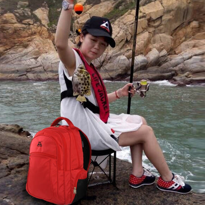 20-35L Multi-Sport Nylon Backpack – Outdoor Rucksack Fishing, Hiking & Cycling Grey, Green, Red & Black