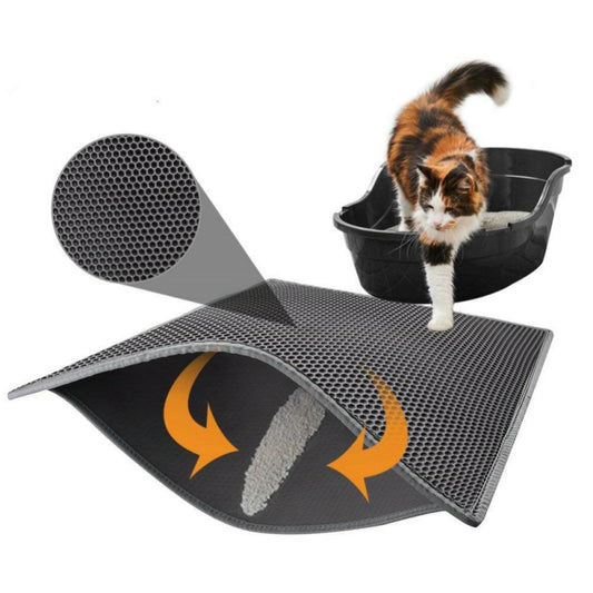 Waterproof Honeycomb Cat Litter Mat | EVA Foam Double-Layer Trapper