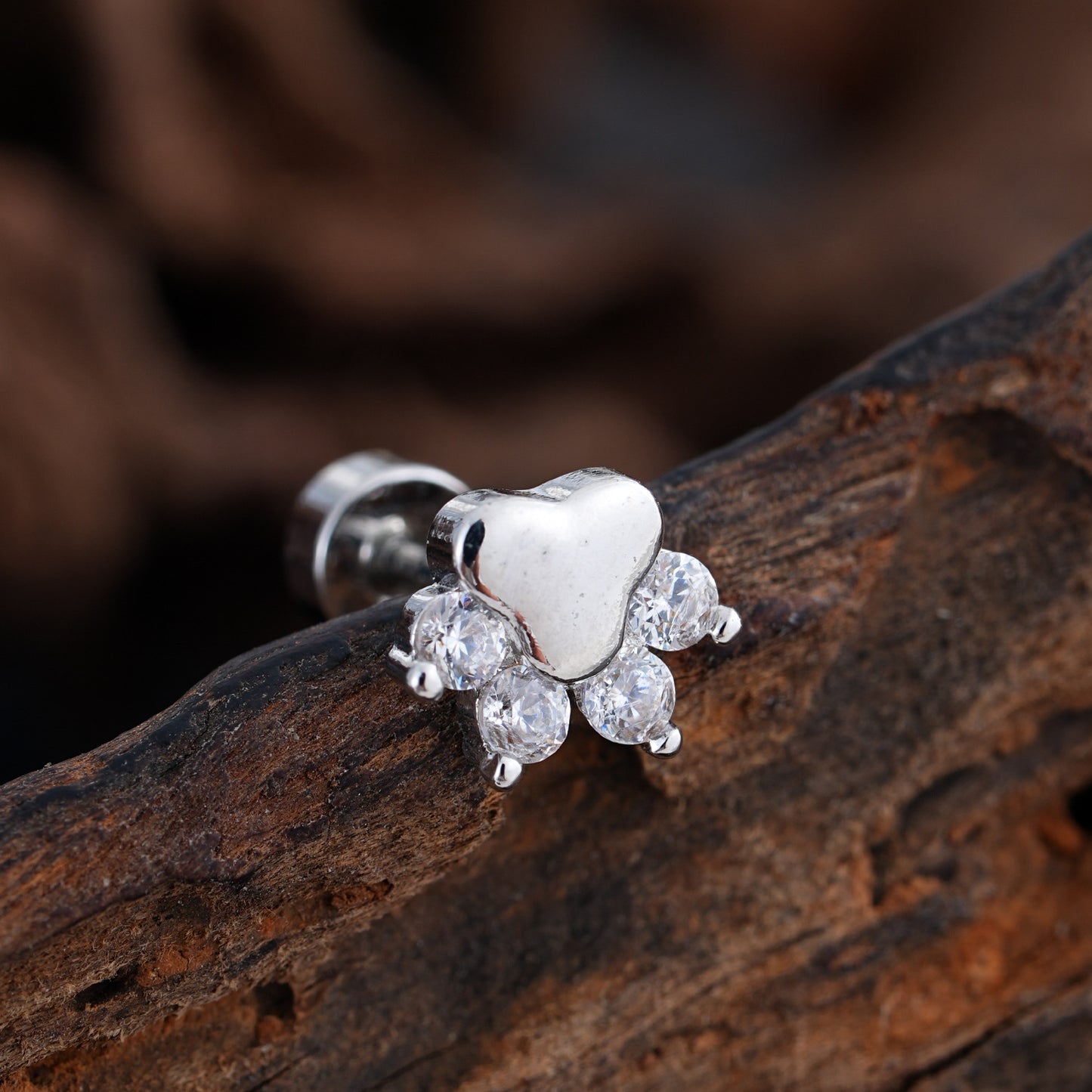 Micro-Set Zircon Ear Cuff | Minimalist Stainless Steel Single Ear Stud