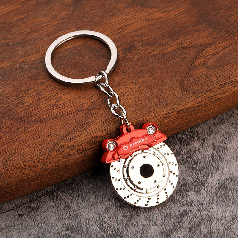 Brake Disc & Caliper Alloy Keychain | Miniature Car Part Charm | 6 Colours