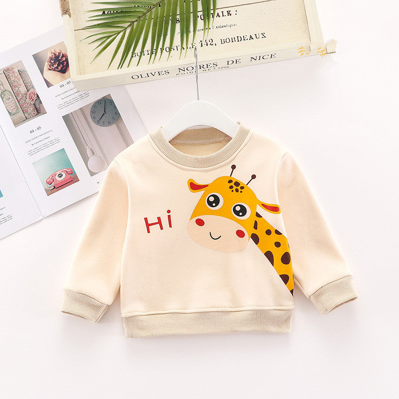 Children's Fleece Animal Print Sweatshirt | Toddler Kids Top