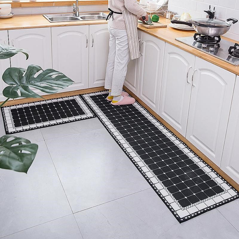 Kitchen Floor Mat | Geometric Leather Runner | 40x60cm & 40x120cm